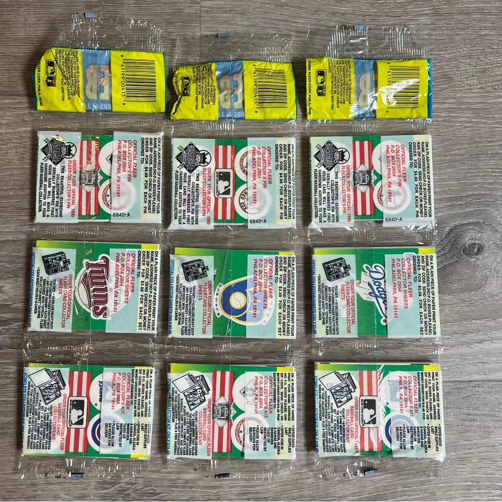 VTG 1990 Fleer Baseball Unopened 3 Rack Packs Limited Edition MLB‎ - Picture 2 of 5